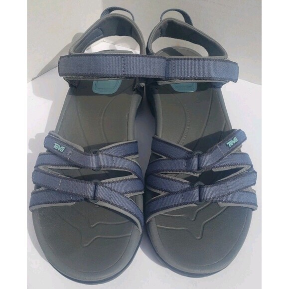 TEVA WOMEN'S SZ 8 SANDALS - BERING BLUE Tirra Sports Strappy Hiking Hook & Loop - Picture 2 of 13